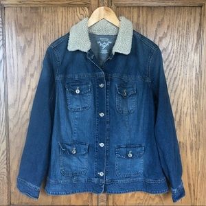 Women’s Denim Jacket with Sherpa Collar